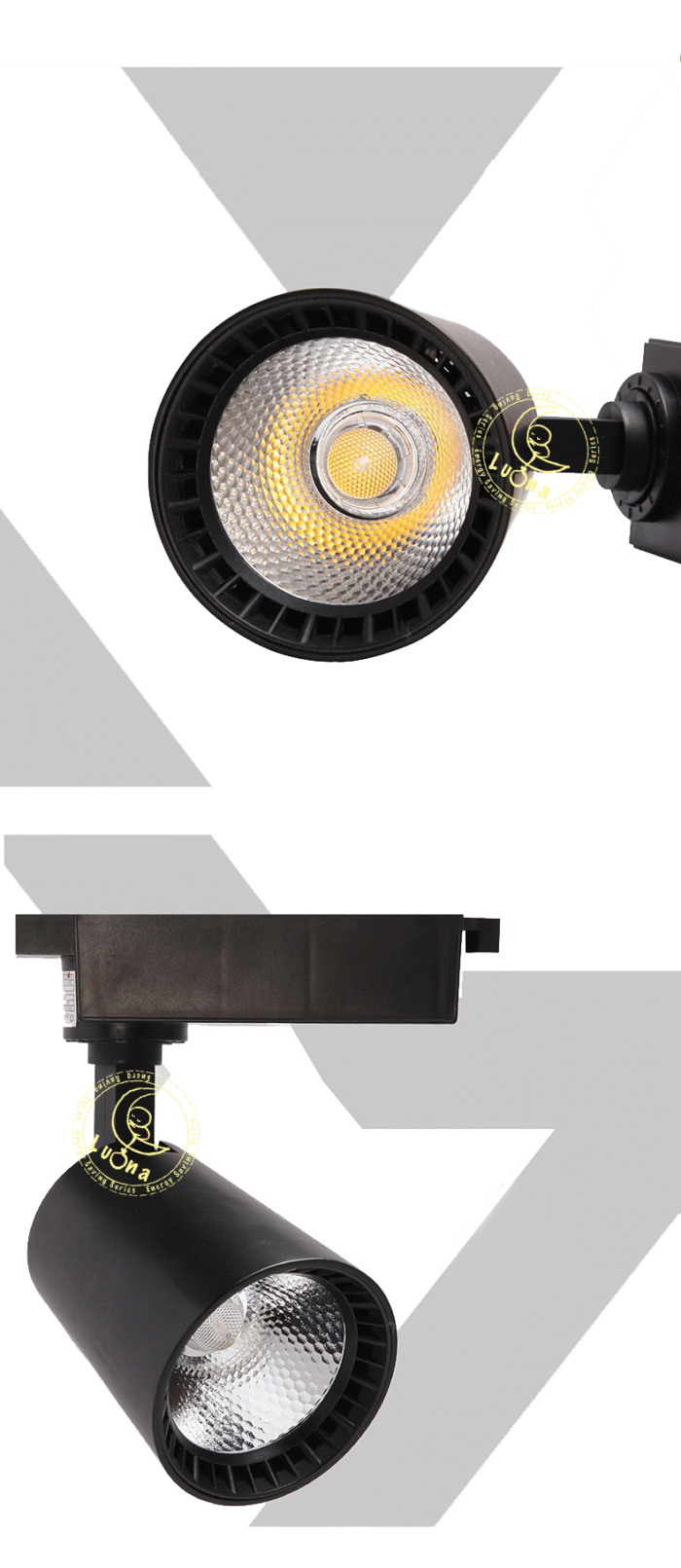 โคมไฟ แทรคไลท์ สีดำ LED 20W / 30W แสงขาว แสงวอร์ม Black Track Light โคมไฟติดราง รุ่น 705 รับประกัน 1 ปี - Image 3