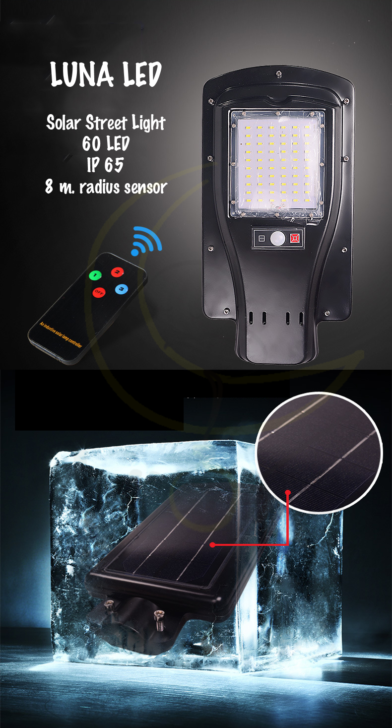 LED Aluminium Solar Street Light Streetlight โคมไฟถนน โคมไฟโซล่าเซลล์ ไฟพลังงานแสงอาทิตย์ ไฟถนนแอลอีดีโซล่าเซลล์ อลูมีเนียม 30W (เสายึด 40cm+รีโมท) spot lamp - Image 3