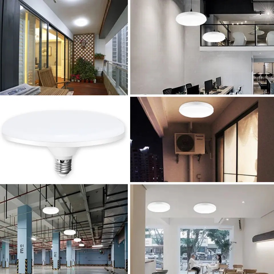 LED UFO Light E27 หลอดไฟ UFO ให้แสงสว่างรอบด้าน 12W 15W 20W 30W 40W 50W 60W (แพ็ค 1/2/5/10) (DAY LIGHT แสงขาว/WARM WHITE แสงวอร์ม) หลอดไฟยูเอฟโอท้องถิ่น หลอดไฟLED UFO โคมพาเนลไลท์แอลอีดี Panel Light - Image 9
