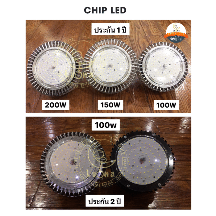 [ ประกัน 1 ปี ][ วัตต์เต็ม ] โคมไฟไฮเบย์ ราคาถูก LED High Bay 100w แสงขาว แสงเหลือง วอร์มไวท์ (แพ็ค 1 ชิ้น) ไฟไฮเบย์ 100 W ไฟโรงงาน ไฟโกดัง ไฟติดโรงรถ ไฟติดที่สูง - Image 3