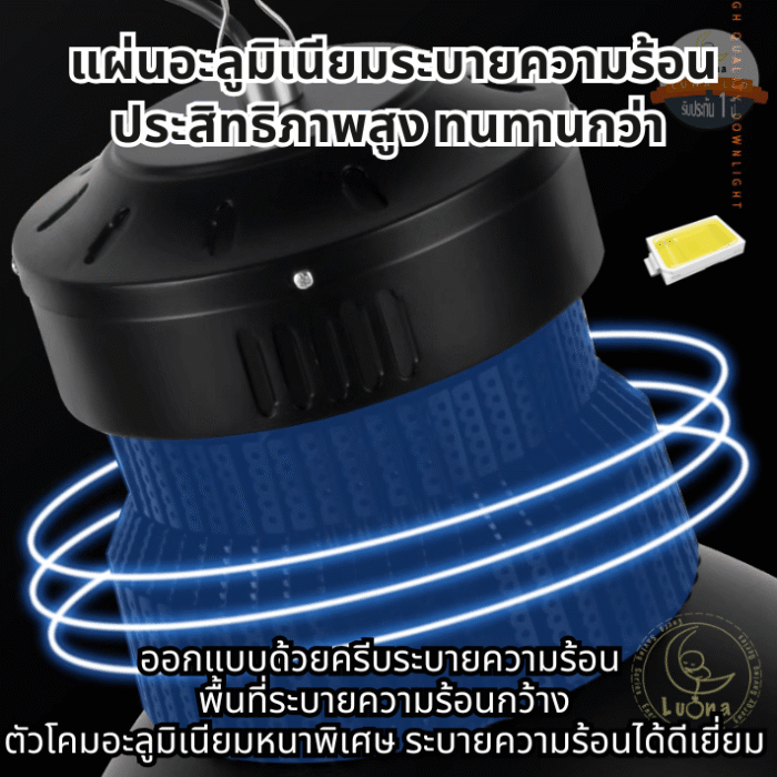 [ ประกัน 2 ปี ][ วัตต์เต็ม ] โคมไฟไฮเบย์ ทนทาน LED High Bay 150w คุณภาพดี แสงขาว daylight (แพ็ค 1 ชิ้น) รุ่น High Tower โคมสีดำ【น้ำหนัก 1.4 กิโลกรัม】ไฟโรงงาน ไฟโกดัง - Image 18