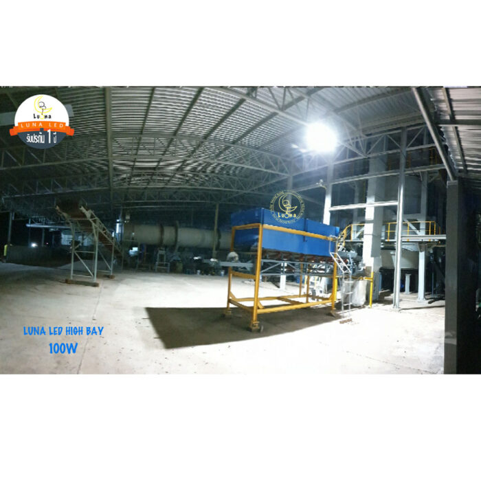 [ ประกัน 2 ปี ][ วัตต์เต็ม ] โคมไฟไฮเบย์ ทนทาน LED High Bay 100w คุณภาพดี แสงขาว daylight (แพ็ค 1 ชิ้น) รุ่น High Tower โคมสีดำ【น้ำหนัก 1.2 กิโลกรัม】ไฟโรงงาน ไฟโกดัง - Image 6