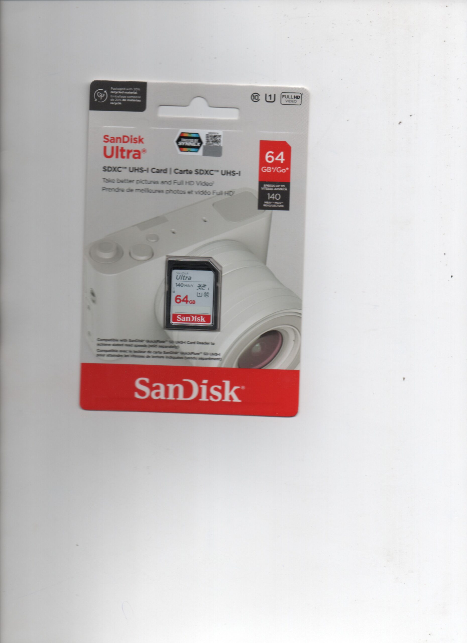 SANDISK เมมโมรี่การ์ด SD Card รุ่น Ultra (SDSDUNB-064G-GN6IN) ความจุ 64GB ประกัน 10 ปี Capacity : ความจุ 64GB Class : SDXC,U1,Class 10 Speed Rating : Read 140MB/s สามารถถ่ายภาพได้ในระดับ Full HD SanDisk Ultra® SD ทำงานได้เร็วและมีประสิทธิภาพ UHS-I กันน้ำ - Image 6
