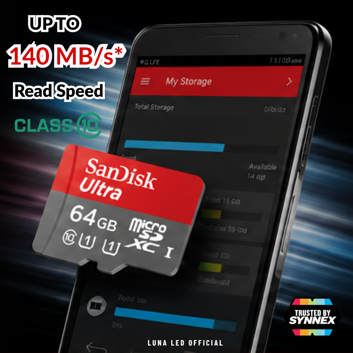 64 GB MICRO SD CARD (ไมโครเอสดีการ์ด) SANDISK ULTRA MICROSDXC UHS-I CARD (SDSQUAB-064G-GN6MN) ประกัน 10 ปั Capacity : 64GB Class : Class 10, U1, A1,SDXC Speed Rating : Read :140MB/s บันทึกภาพและวิดีโอได้แบบ : Full HD - Image 4