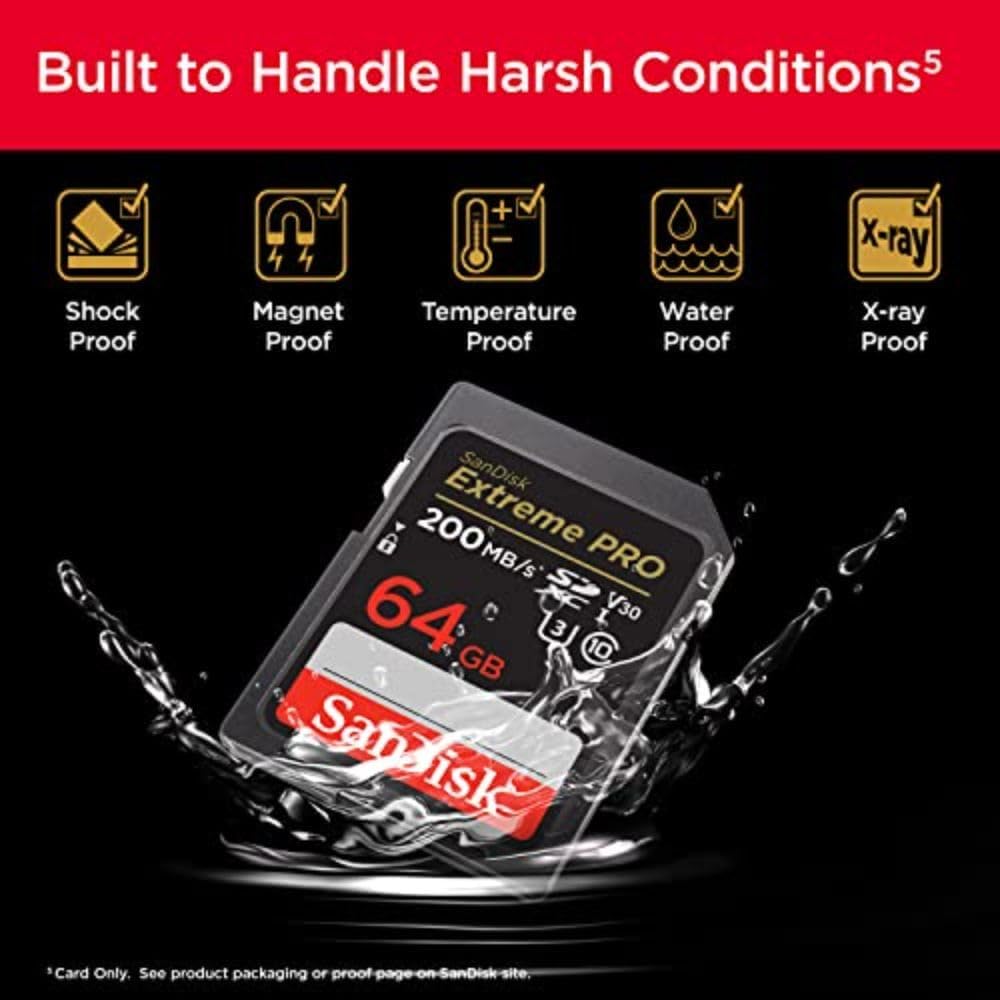 64 GB SD CARD (เอสดีการ์ด) SANDISK EXTREME PRO SDXC UHS-I CARD (SDSDXXU-064G-GN4IN) ประกันตลอดอายุการใช้งาน Capacity : ความจุ 64GB Class : SDXC,U3,V30 Class10 Speed Rating : Read 200MB/s Write 90MB/s ถ่ายภาพและวีดีโอ รองรับ Full HD และ 4K UHD - Image 9