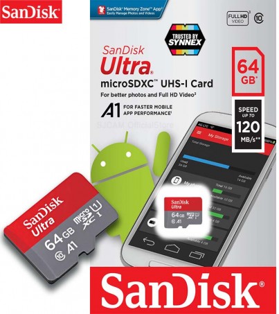 64 GB MICRO SD CARD (ไมโครเอสดีการ์ด) SANDISK ULTRA MICROSDXC UHS-I CARD (SDSQUAB-064G-GN6MN) ประกัน 10 ปั Capacity : 64GB Class : Class 10, U1, A1,SDXC Speed Rating : Read :140MB/s บันทึกภาพและวิดีโอได้แบบ : Full HD - Image 9