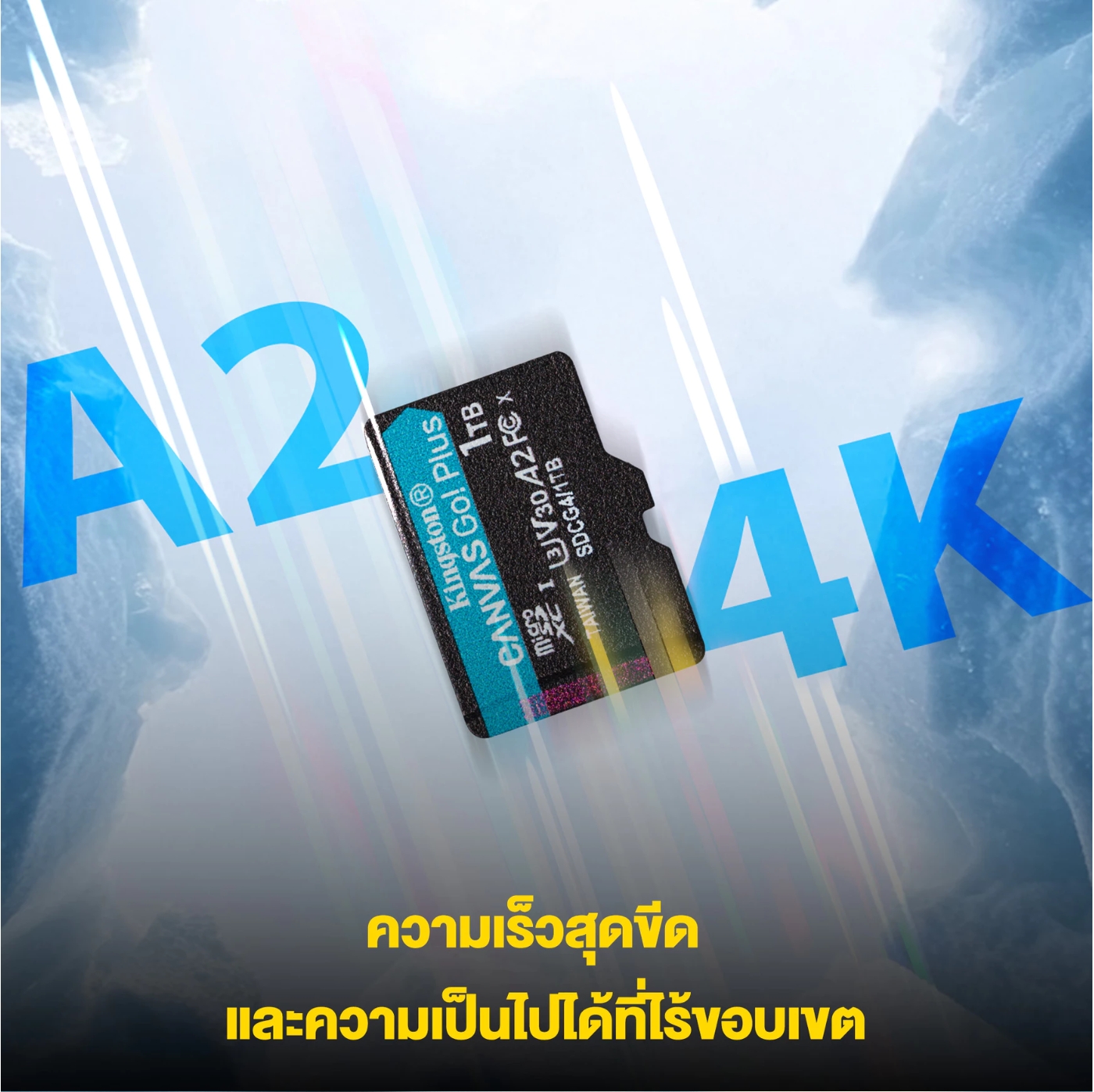 128 GB MICRO SD CARD (ไมโครเอสดีการ์ด) KINGSTON CANVAS GO PLUS (SDCG4/128GB) ประกันตลอดอายุการใช้งาน ความจุ (2) : 128GB มาตรฐาน/คลาส : Class 10, UHS-I, U3, V30, A2 ประสิทธิภาพ (1) : อ่านเร็วสูงสุด 200MB/s ขนาดการ์ด microSDXC : 11 x 15 x 1 มม. - Image 8