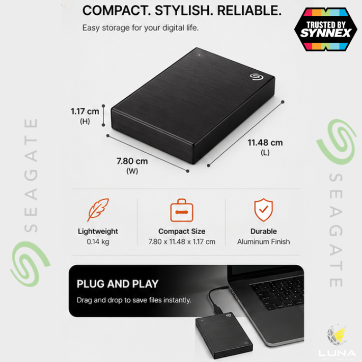 1 TB PORTABLE HDD (ฮาร์ดดิสก์พกพา) SEAGATE ONE TOUCH WITH PASSWORD (BLACK) (STKY1000400) ประกัน 3 ปี ข้อมูลปลอดภัยด้วยคุณสมบัติการตั้งค่ารหัสผ่าน รองรับการ Backup ข้อมูล ได้อย่างง่ายดายผ่านโปรแกรม Seagate Toolkit บริการกู้ข้อมูลฟรี 3 ปี - Image 9