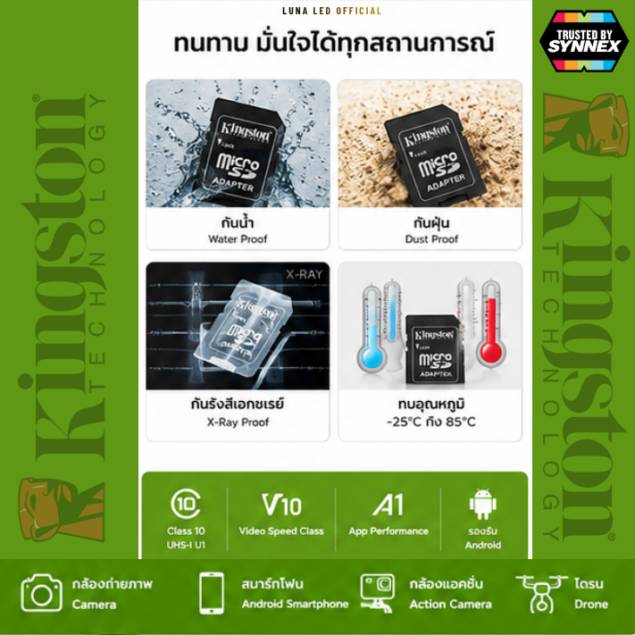 128 GB MICRO SD CARD (ไมโครเอสดีการ์ด) KINGSTON CANVAS SELECT PLUS + ADAPTER (SDCS3/128GB) ประกันตลอดอายุการใช้งาน Capacity :128GB Class : Class 10, U1, V10, A1 Speed Rating : Read 150MB/s การ์ด microSD Canvas Select Plus รองรับอุปกรณ์ Android - Image 3