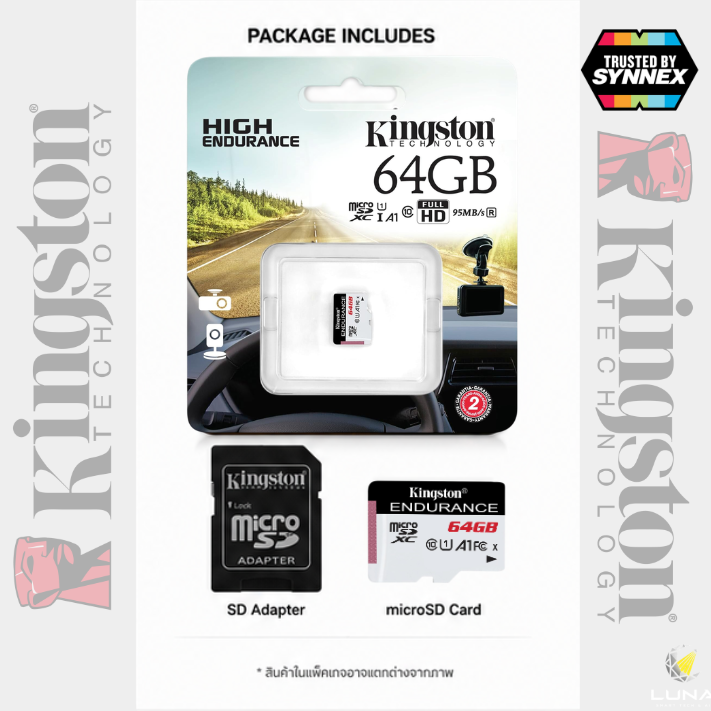 64 GB MICRO SD CARD (ไมโครเอสดีการ์ด) KINGSTON HIGH-ENDURANCE MICROSD MEMORY CARD (SDCE/64GB) ประกัน 3 ปี Capacity : 64GB Class : Class 10,U1,A1,SDXC Speed Rating : Read 95MB/s, Write 30MB/s บันทึกภาพและวิดีโอได้แบบ : Full HD 1080p 4K UHD - Image 4