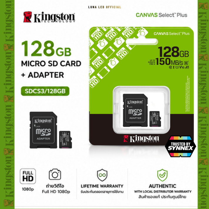 128 GB MICRO SD CARD (ไมโครเอสดีการ์ด) KINGSTON CANVAS SELECT PLUS + ADAPTER (SDCS3/128GB) ประกันตลอดอายุการใช้งาน Capacity :128GB Class : Class 10, U1, V10, A1 Speed Rating : Read 150MB/s การ์ด microSD Canvas Select Plus รองรับอุปกรณ์ Android - Image 5